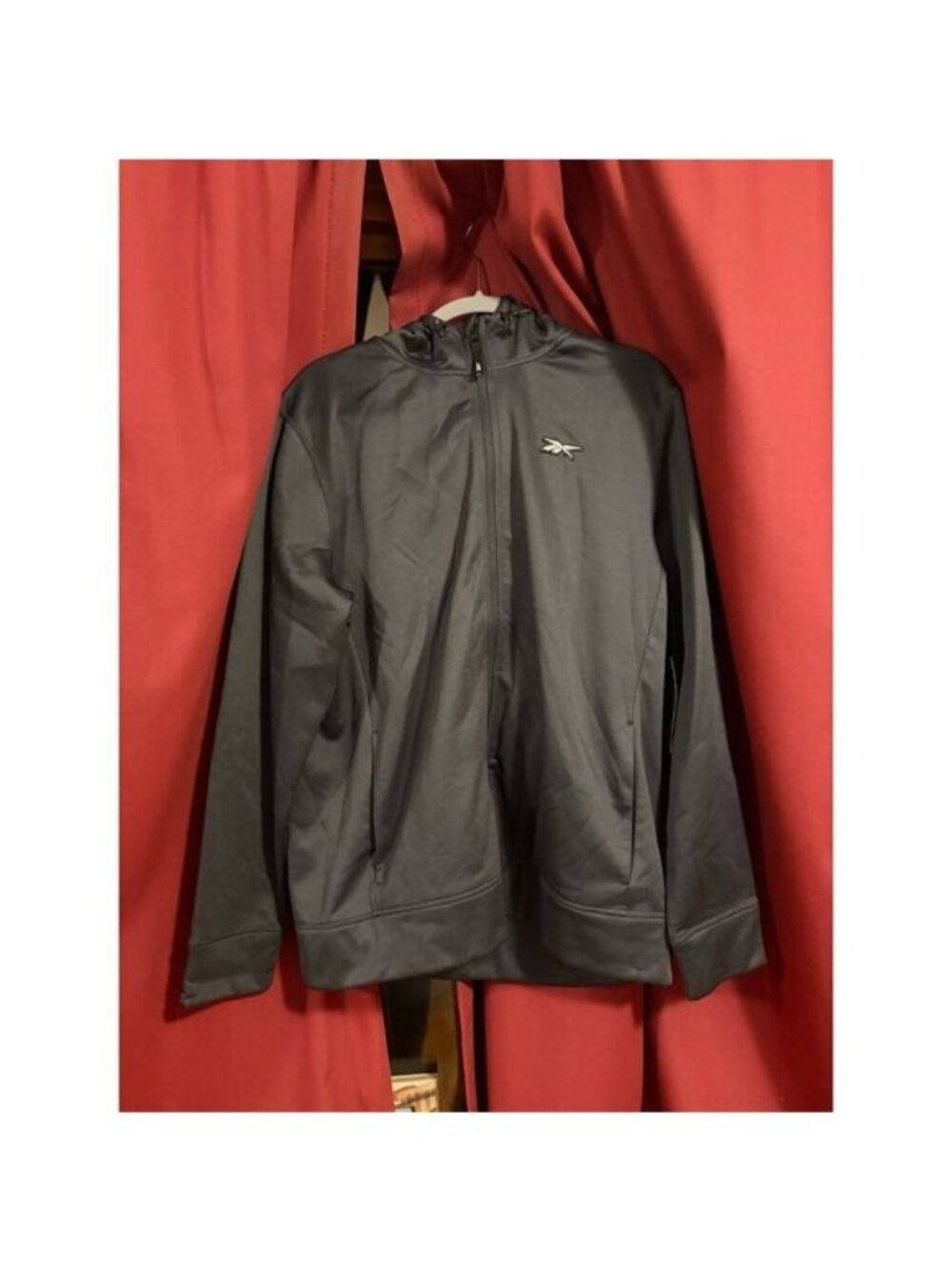 Reebok black gray velocity hoodie zip up large NWT